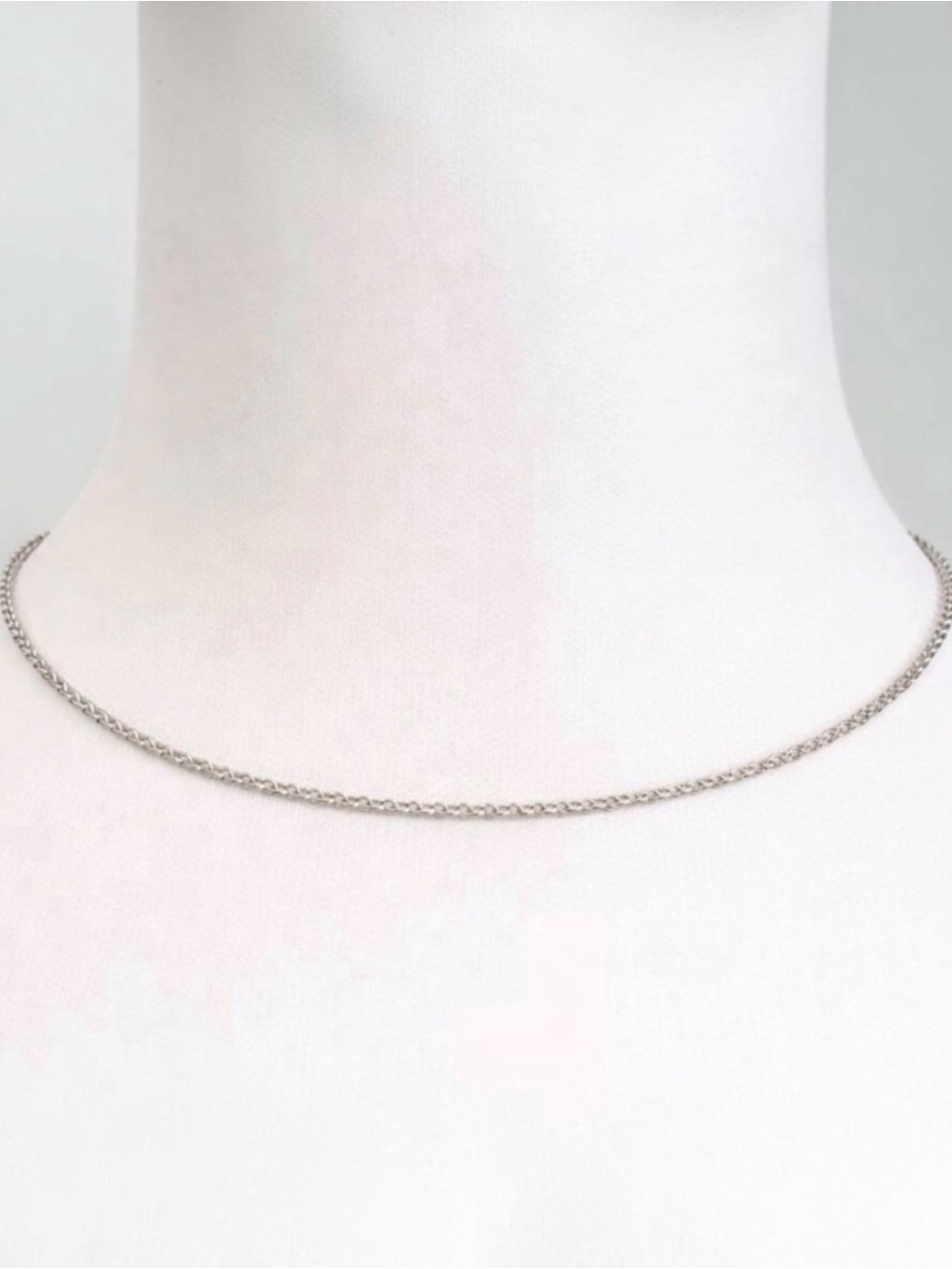 Vintage Avon SP Silver Tone Chain Necklace Minimalist Design 18 Inches layering
